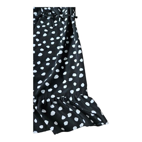 Merona Small Black, White Polka Dot Polyester Knee Length Dress - Picture 2 of 11
